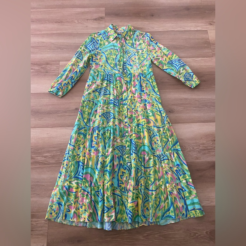 ZARA PRINTED MAXI DRESS (Paisley design) size SMALL